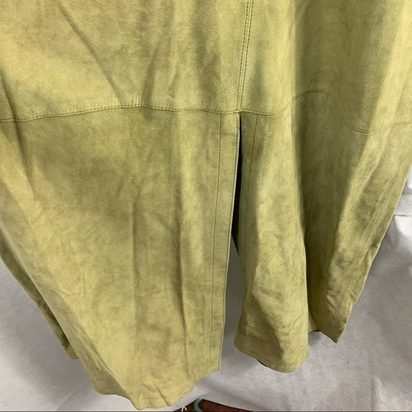 Dorothee Schumacher Velour Softness Leather Maxi Dress Size Small Green - Picture 10 of 14